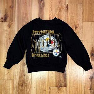 Vintage 1996 kids Pittsburgh Steelers Black sweatshirt size small 6-8
